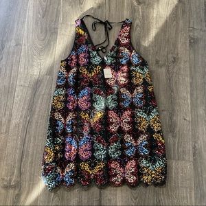NWT Free People Fly Me Away Sequined Mini Dress
